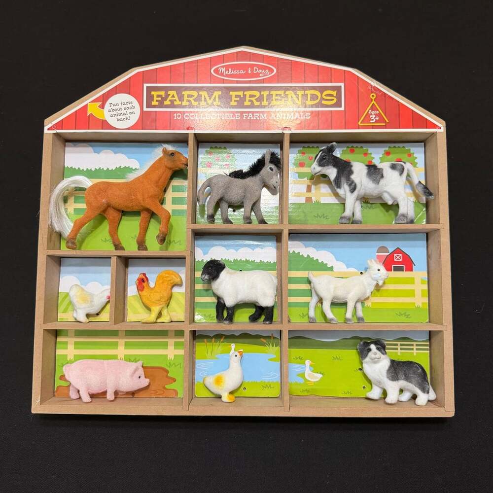 Melissa & Doug Farm Friends 10 Collectible Farm Animals Figures/Display Set 0594